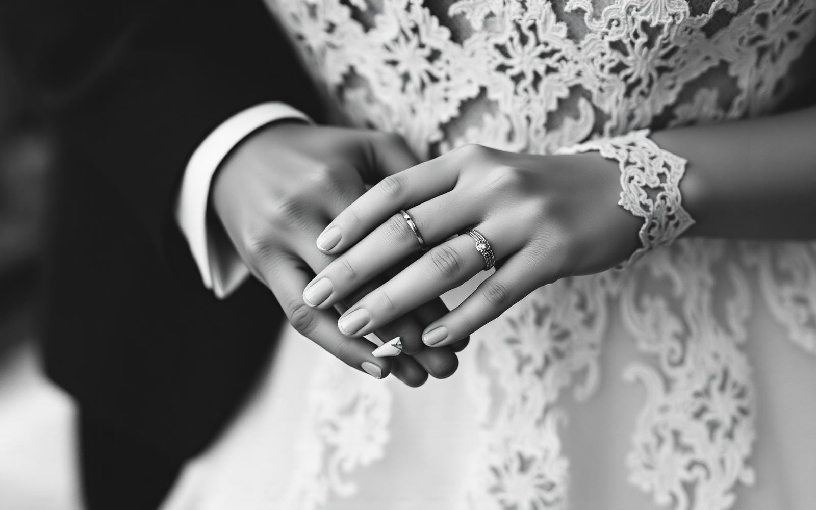 Wedding rings and lace